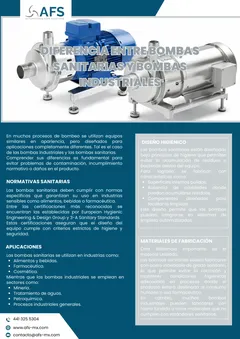 Infografía: Diferencias entre bombas sanitarias y bombas industriales